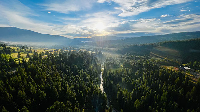 Gallatin River Veiws From Hot Air Balloon