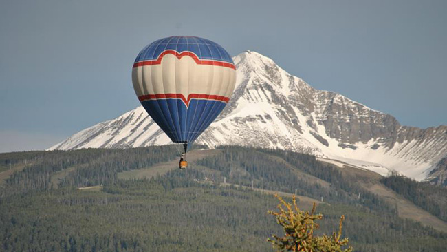 Hot Air Balloon With Lone Mountain