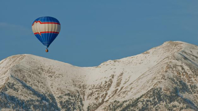 Balloon Flying Above Bridger Mountains