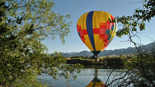 Pond With Hot Air Balloon