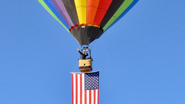 Hot Air Balloon With Usa Flag